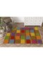 Mira Multicolored Geometric Square Patterned Modern Decorative Carpet Mira 1582 - 2