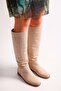 Women's Mori Beige Suede Riding Boots Beige Suede - 2