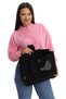 Large Size Shoulder Bag - Special Design Felt Bag - Basic - Black - 40 X 33 X 10cm - 3