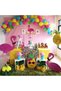 Flamingo Concept 100 Pieces Fuchsia-yellow-blue Color Metallic Balloons and Balloon Chain Party Concept