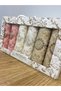 Luxury Bridal Set of 6 Hand and Face Towels, 50x90 cm, in a Box with French Guipure Embroidery. - 4