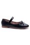 Girl's Laceless Casual Flats Daily Velcro Children's School Shoes Black Patent Leather 00123