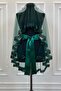 Emerald Green Orchid Bridal Veil Set, Henna Veil Set with Water Stone 6 Pieces - 2