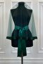 Emerald Green Orchid Bridal Veil Set, Henna Veil Set with Water Stone 6 Pieces - 7