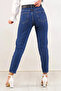 Tanya Dark Blue High Waist Lycra Mom Jean - Deldnm - 2