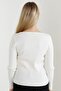 Women's Ecru Square Collar Knitwear Sweater - 5