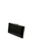 Black Patent Leather Evening Bag with Silver Detail and Metal Handle Wedding Engagement Graduation Bag - 2