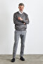 Men's Standard Fit Normal Cut V-Neck Knitwear Sweater - 5