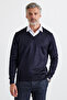 Men's Standard Fit Normal Cut V-Neck Knitwear Sweater - 2