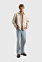Oversize Men's Single Pocket Thick Stamped Shirt - 3