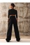 Black Super Extra High Waist Wide Leg Palazzo Loose Jean Trousers (buy 1 size larger) - 3
