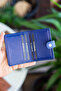 Beijing Genuine Leather Unisex Navy Blue Card Holder Wallet with Plenty of Card Holders and External Placket - 5