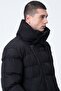 Men's Inflatable Oversize Long Water and Windproof Waterproof Coat Black - 6