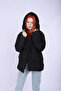 Women's Black Hooded Oversize Puffer Coat