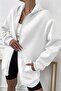Women's White Oversize Hooded Cardigan - 2