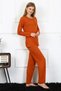 Women's Combed Cotton Long Sleeve Placket Pajama Suit 4176 - 2