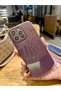 iPhone 14Promax Camera Protected Glittery Colorful Shock Absorbing Purple Silicone Case - 3