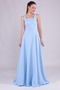 Atlas Fabric Square Collar Thick Strap Maxi Baby Blue Evening Dress 413 - 8