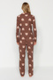 Brown 100% Cotton Teddy Bear Patterned Shirt-Pants Knitted Pajama Set Thmaw24Pt00002 - 6