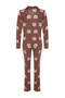 Brown 100% Cotton Teddy Bear Patterned Shirt-Pants Knitted Pajama Set Thmaw24Pt00002 - 8