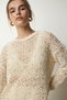 Women's Cream Stylish Pearl Detailed Curved Knit Sweater PF00025 - 5