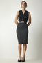 Women's Anthracite Slit Steel Knitted Skirt UB00162