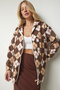 Women's Brown Tasseled Hooded Fleece Sweatshirt DD01260 - 3