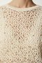 Women's Cream Stylish Pearl Detailed Curved Knit Sweater PF00025 - 7