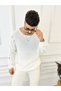 Sweater Natural Knitted Cotton Non-Pilling Ripped Detailed Laser Cut Knitwear Sweater - 6