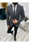 Men's Square Plaid Italian Cut Slim Fit Jacket