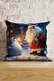 New Year's Themed Santa Claus and Snowman Photo Digital Printed Decorative Throw Pillow - Pillow Case - 4