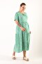 short sleeve 3-layer ruffle green and white floral women's dress