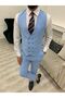 Men's Suit Swallow Collar Italian Cut Slim Fit Jacket Vest Pants - 5