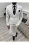 Men's Suit Swallow Collar Italian Cut Slim Fit Jacket Vest Pants - 2