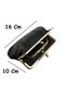 Genuine Lambskin Clip Mother-Woman's Wallet Black Color - 4