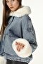 Short Denim Coat with White Fur Detail - 3