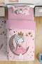 Pink Princess on the Moon Patterned Single Baby Kids Bedding Set