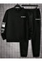 Unisex Los Angls Sleeve Printed Crew Neck Sweatshirt + Sweatpants Jogger Tracksuit Set