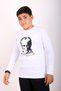 Long Sleeve Cotton Unisex Children's T-Shirt with Ataturk Print and Turkish Flag - 4