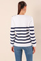 15820 Button Detailed Striped Sweater - C.Navy Blue - 5