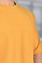 Men's Freedom Printed Tan Oversize T-Shirt Crew Neck Ribbed Fabric Raglan Sleeve - 4