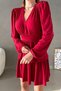 Women's Stretchy Sandy Fabric Layered Design V Neck Long Sleeve Mini Evening Dress582661 - 2