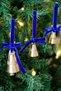 X Den.interiors Christmas Tree Decoration Set 3-Piece Gold Color Bell Tree Ornament with Velvet Ribbon - 4