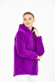 Women's Purple Zippered Fleece Cardigan