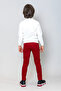 Boy's Claret Red Waist Adjustable Back Pocket Embroidery Detailed Trousers - 3