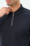 Zippered Long Sleeve Regular Fit Men's Polo Neck T-shirt - 5