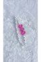 Fuchsia Colored Transparent Phone Charm with Heart Figure and Pearl Phone Ornament - 3
