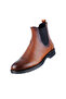 Chelsea Style Daily Classic Genuine Leather Boots Anti-Slip Sole Cold Proof Orthopedic Boots - 2