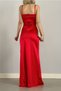 New Season Satin Fabric Maxi Dress with Chest Cutout and Slit Detail582177 - 3