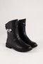 Women's Mayslie Black Skin Buckle Flat Heeled Boots Black Skin - 4